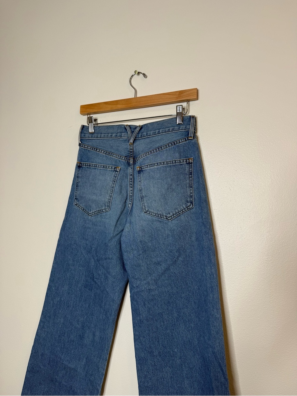 Veronica Beard Taylor Cropped High Rise Wide Leg raw hem Jeans Wanderer Dust 26 - Picture 6 of 14